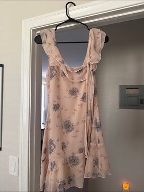 Motel Rocks Blush Pink Floral Ruffle Mini Dress